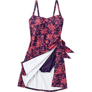 Land’s End Plus Size Sweet Heart swim dress One piece blackberry strawberry 16W